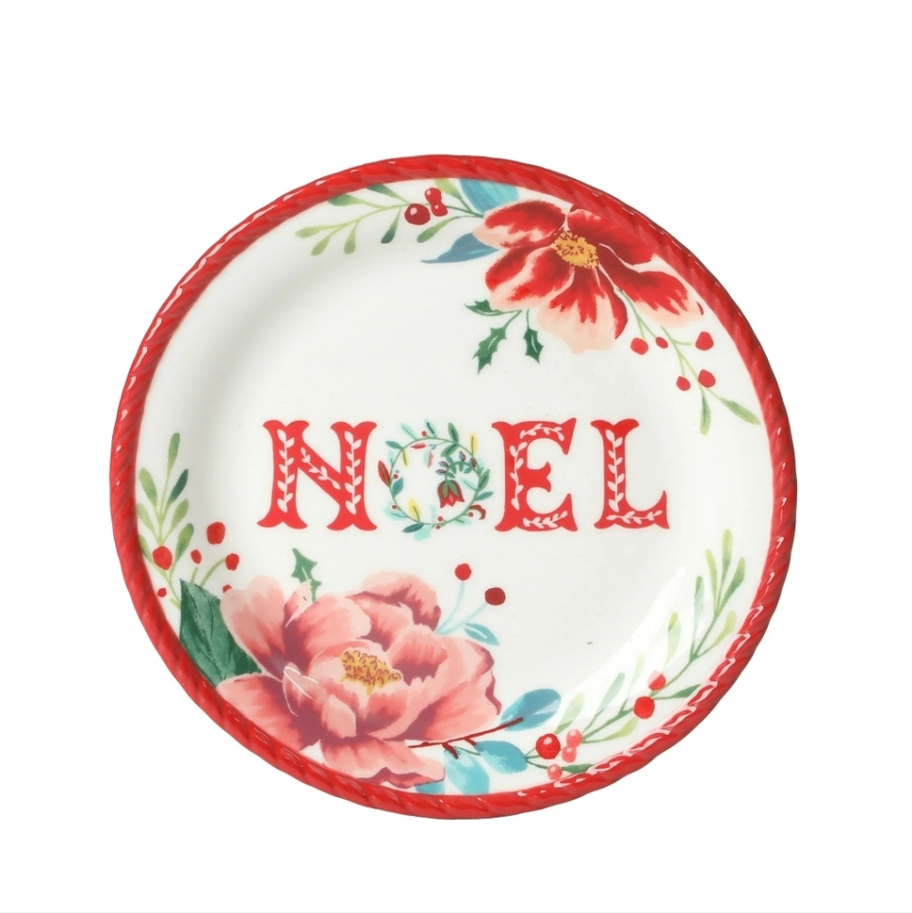 🎄 New Pioneer Woman Merry Meadow Assorted 7.3 Inch Appetizer Plates Set - Picture 6 of 10